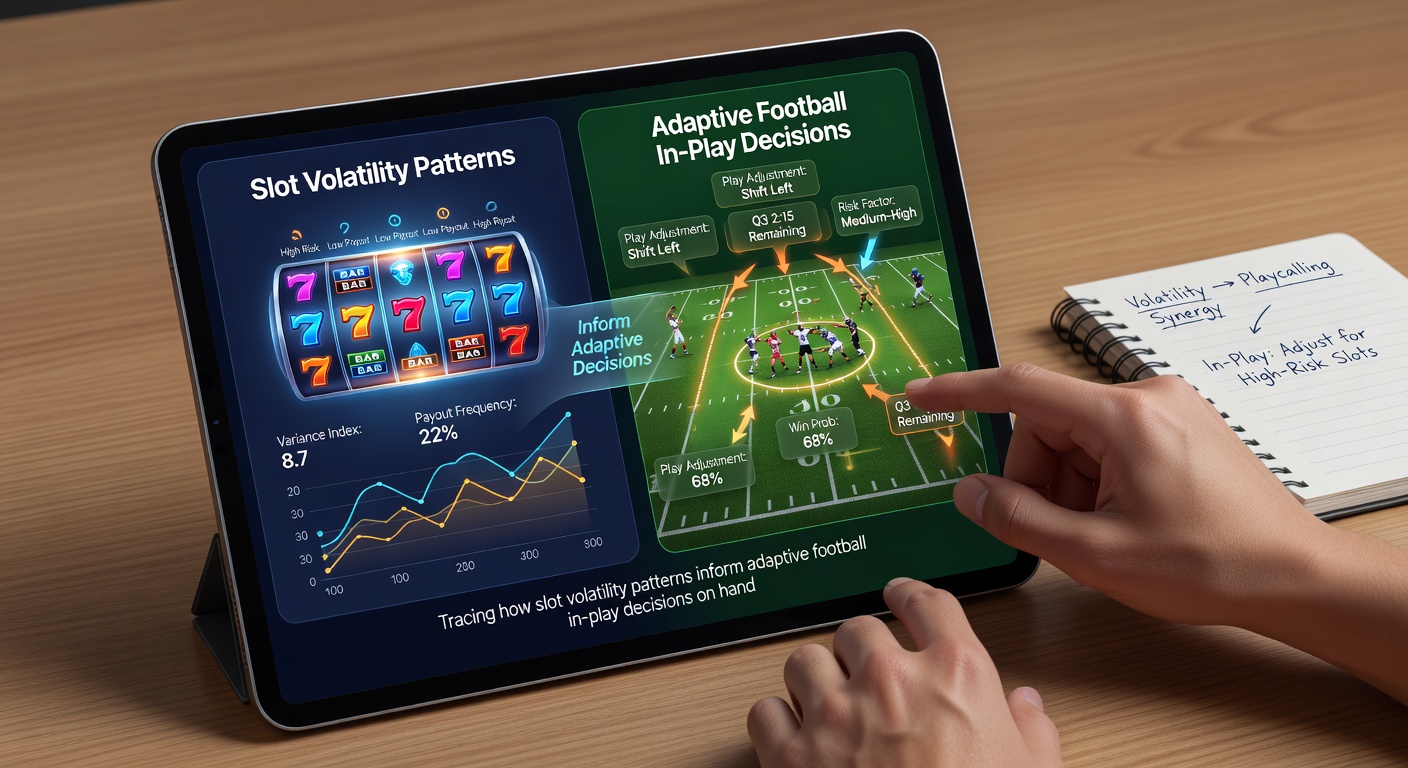 Close-up of handheld screen showing integrated volatility charts for slots and adaptive football betting adjustments