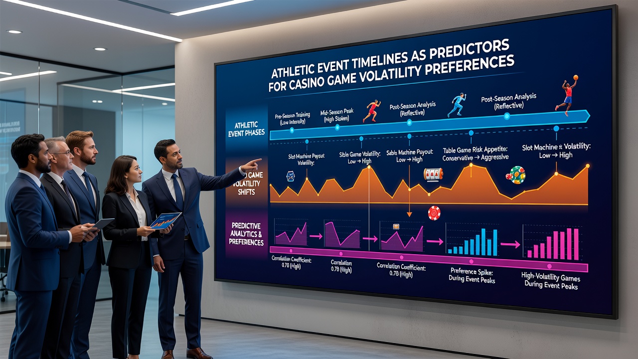 Detailed graphs comparing athletic event lengths with casino game volatility preference trends over multiple seasons