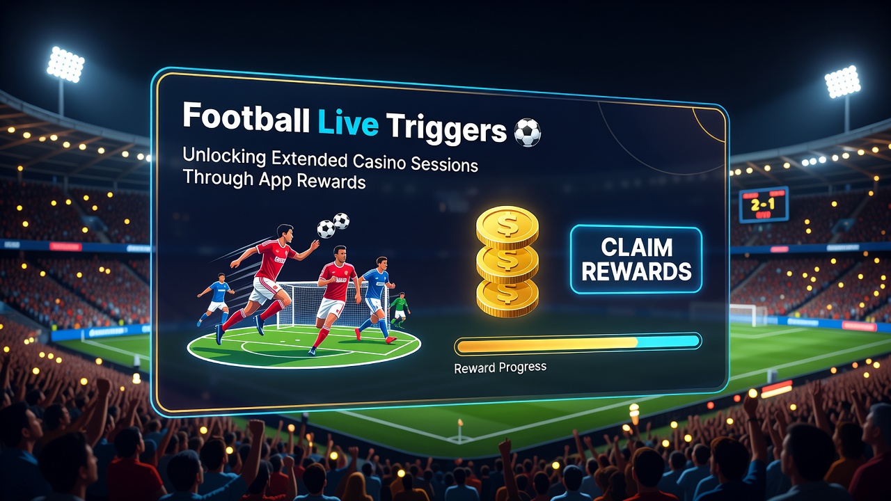 Mobile screen displaying casino rewards unlocked during a live football broadcast