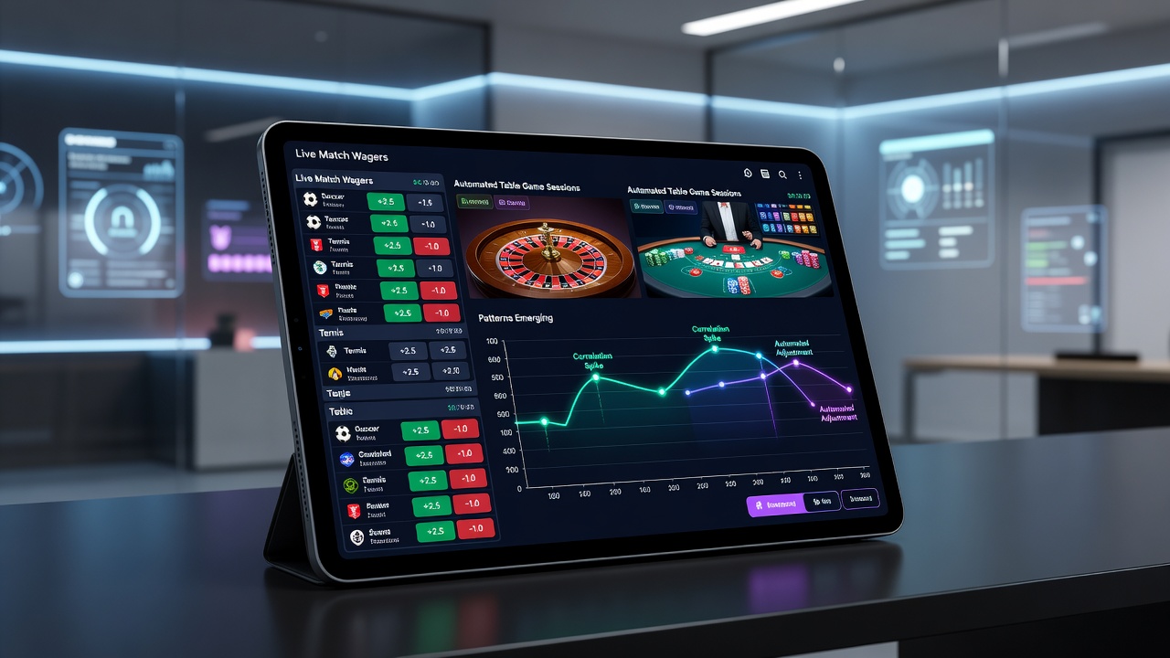 Data visualization charts showing timing overlaps between live sports bets and automated table game rounds on mobile